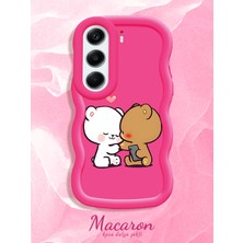 HONTINGA Tecno Camon 40 Uyumlu Kılıf Düşüme Önleyici Basitlik Anti Düşme Kamera Koruyucu Basit Kırmızı Yumuşak Silikon Couple Telefon Kılıfı Ayıcık Desen K9-0260