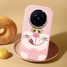 HONTINGA Vivo X200 Pro ile Uyumlu Kılıf Kamera Korumalı Düşüme Önleyici Kamera Koruyucu Pembe Yumuşak Silikon Couple Telefon Kılıfı Karikatür Desenli K4-0442