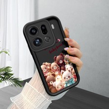 HONTINGA Oppo Find X9 Pro 5g ile Uyumlu Kılıf Kamera Koruyucu Basitlik Anti Düşme Kamera Korumalı Şirin Kedi Karikatür Siyah Desen Yumuşak Silikon Couple Telefon Kılıfı Kadın ve Erkek Için Uygundur K2-0680