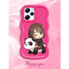 HONTINGA Poco X5 Pro 5g Uyumlu Kılıf Düşüme Önleyici Basitlik Anti Düşme Kamera Koruyucu Basit Kırmızı Yumuşak Silikon Couple Telefon Kılıfı Panda Desen K9-0262