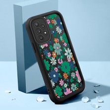 HONTINGA Samsung Galaxy A52S 5g ile Uyumlu Kılıf Kamera Koruyucu Basitlik Anti Düşme Kamera Korumalı Çiçekli Siyah Desen Yumuşak Silikon Couple Telefon Kılıfı Kadın ve Erkek Için Uygundur K2-0682