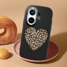 HONTINGA Vivo X200 Fe ile Uyumlu Kılıf Kamera Korumalı Düşüme Önleyici Kamera Koruyucu Siyah Yumuşak Silikon Couple Telefon Kılıfı Leoparlı Kalp Desenli K4-0440