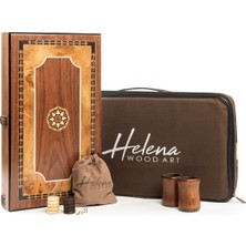 Helena Wood Art Pure Tavla Ceviz Masif Ahşap Çerçeve 30 Parça Ahşap Mozaik Oyun Seti