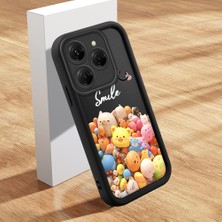 HONTINGA Tecno Spark 20 Pro ile Uyumlu Kılıf Kamera Koruyucu Basitlik Anti Düşme Kamera Korumalı Karikatür Siyah Desen Yumuşak Silikon Couple Telefon Kılıfı Kadın ve Erkek Için Uygundur K2-0680