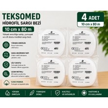 Teksomed 10CM×80M Hidrofil Sargı Bezi ( 4 Adet)