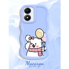 HONTINGA Vivo Y02S Uyumlu Kılıf Düşüme Önleyici Basitlik Anti Düşme Kamera Koruyucu Basit Mavi Yumuşak Silikon Couple Telefon Kılıfı Karikatür Desen K9-0259
