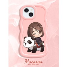 HONTINGA iPhone 15 Plus Uyumlu Kılıf Düşüme Önleyici Basitlik Anti Düşme Kamera Koruyucu Basit Pembe Yumuşak Silikon Couple Telefon Kılıfı Panda Desen K9-0262