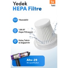 Auhma Ahv-29 Uyumlu Yedek Hepa Filtre Tekli | Yıkanabilir Araç Süpürgesi Filtresi | %99.97 Filtrasyon | Kolay Takılır Değiştirilebilir Filtre