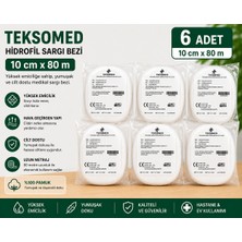 Teksomed 10CM×80M Hidrofil Sargı Bezi ( 6 Adet)