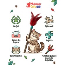 Matatabi Cats Tüylü Çubuk Doğal Çiğneme Çubuğu, Tüylü Kedi Oyuncağı 2'li (Kedi Otu/nanesi Değildir)