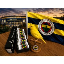 Aygan Store 8 Çift Unisex Fenerbahçe Renkli Desenli Soket Çorap Desenli Beyaz Kolej Çoraplar 8 Adet