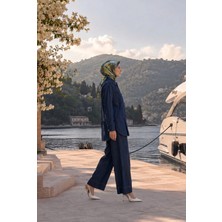 Armine Trend Lacivert Tensel Denim Gömlek ve Pantolonlu Ikili Takım Lacivert 26YT6104