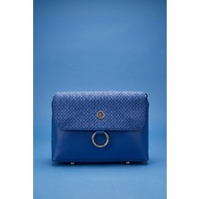 Armine Trend Çıt Çıtlı Halka Detaylı Omuz Çantası Saks ARM104