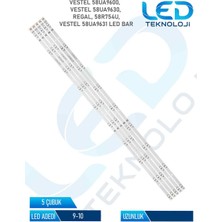 OEM Vestel 58UA9600 Tv LED Bar 5 Parca 58 Inc