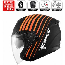 Scoyco OF669 Track Motosiklet Kaskı Güneş Vizörlü Yarım Açık Motorcu Kask