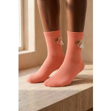 Bony Socks Kadın Teddy Desenli Soket Çorap Toz Pembe