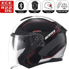 Scoyco OF669 Shuttle Motosiklet Kaskı Güneş Vizörlü Yarım Açık Motorcu Kask