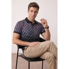 Tommy Crosse Erkek Regular Argyle Detaylı %100 Pamuklu Polo Yaka Tshirt