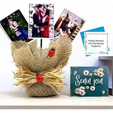 Empressco Kişiye Özel 3 Fotoğraflı Tasarım Saksı / Kişiye Özel Hediye