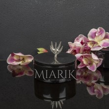Miarik Design Dekoratif Mermer Pirinç Kulplu Dekoratif Kutu