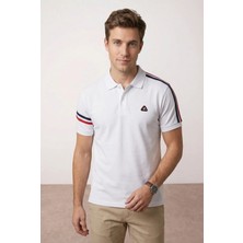 Tommy Crosse Erkek Regular %100 Pamuklu Kol Şeritli Polo Yaka Tshirt