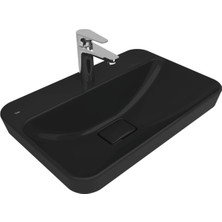 Kale Zero 2.0 60X40 cm Siyah Yarı Gömme Dikdörtgen Lavabo