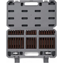 Badem10 40 Parça Kaplamalı Uzun ve Kısa Manyetik Bits Uç Seti | Hex, Torx ve Ribe Uçlu | Taşıma Çantalı
