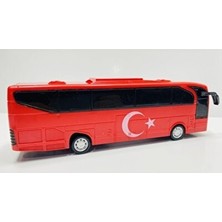 Canem Can-Em Kırmızı Türk Bayraklı Sürtmeli Oyuncak Otobüs Motor Becerilerini Destekleyen Model