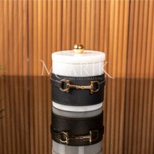 Miarik Design Deri Detayli Kutu Pamukluk