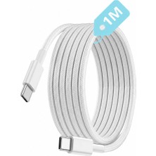 Al-tech Bilişim Type-C Şarj Kablosu Çift Taraflı Type-C To Type-C iPhone 15 16 Pro 17  Max, Samsung S24 S23 Ultra, iPad Pro ve Usb-C Cihazlarla Uyumlu
