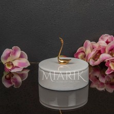 Miarik Design Dekoratif Mermer Pirinç Kulplu Dekoratif Kutu