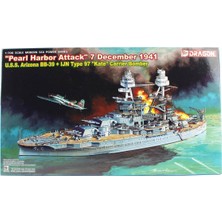 Dragon 7127 1/700 Ölçek, U.s.s. Arizona Bb-39 Savaş Gemisi ve Ijn Type 97 (Kate) Bombardıman Uçağı Plastik Model Kiti