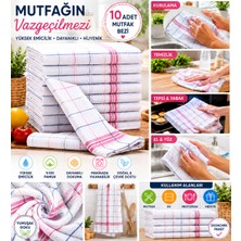 Gülnar Grup Alman Peçetesi - Kurulama Bezi Pamuklu Kumaş 50*70 cm Beyaz ( 10 Adet )