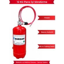 Bursan 12 kg FM200 Pano Içi Otomatik Yangın Söndürme Sistemi Basınç Switchli