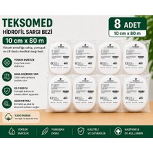 Teksomed 10CMX80M Hidrofil Sargı Bezi( 8 Adet)