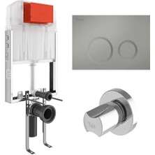 Kale Triton 3/6l Duvar Içi Gömme Rezervuar + Corro Mat Krom Panel + V100 Ankastre Stop Valf
