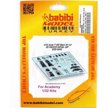 Babibi BD3-0043 1/32 Ölçek, F-16D Blok 50-52 Academy Için Kokpit Seti, Dekal Çıkartma