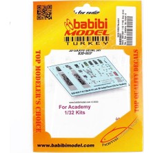 Babibi BD3-0037 1/32 Ölçek, F-16C Blok 40-42 Geç ( Son ) Academy Için Kokpit Seti, Dekal Çıkartma