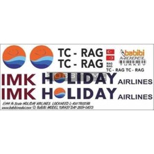 Babibi DAT01073 1/144 Ölçek, Holiday Airlines, Lockheed L-1011, Tr, Dekal Çıkartma