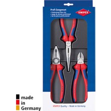 Knipex 002011 Üç Parça Yan Keski Kombine Pense Kargaburun Seti Ergonomik Tasarımlı