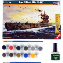 Mistercraft D290ST 1/400 Das U-Boat Vııc (U-617) Denizaltı Plastik Model Kiti, (12XBOYA,2XFIRÇA,YAPIŞTIRICILI Başlangıç Seti)