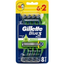 Gillette Gilette Blue3 Plus Tıraş Bıçağı Sensitive 6+2
