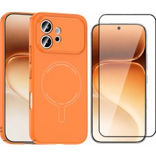 Vendas Honor 600 5g Kılıf M-Safe Şarj Özellikli Kamera Korumalı Zore Elio Sert Pc Kapak + Cam Ekran Koruyucu