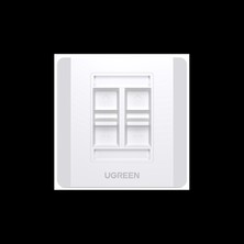 Ugreen 80443 NW144 Dört Portlu Keystone Jack Uyumlu Network Duvar Paneli Beyaz