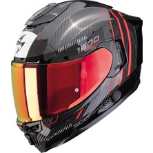 Scorpion EXO-1500 Carbon Air Zity Kapalı Motosiklet Kaskı Siyah  Kırmızı