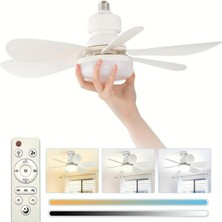 OEM Ventus Mini Pervaneli LED Ampul Ayarlı 30W Kumandalı E27 5 Kanatlı