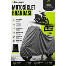 Motobros Motosiklet Brandası Motor Brandası Kuba Easy Pro Uyumlu Thermoguard-X Gri Su Geçirmez Uv Korumalı Motor Örtüsü
