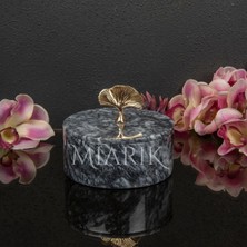 Miarik Design Dekoratif Mermer Pirinç Kulplu Dekoratif Kutu