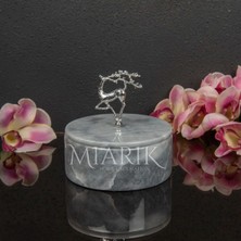 Miarik Design Dekoratif Mermer Pirinç Kulplu Dekoratif Kutu