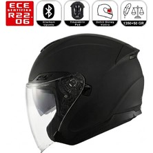 Scoyco OF669 Mat Black Motosiklet Kaskı Güneş Vizörlü Yarım Açık Motorcu Kask